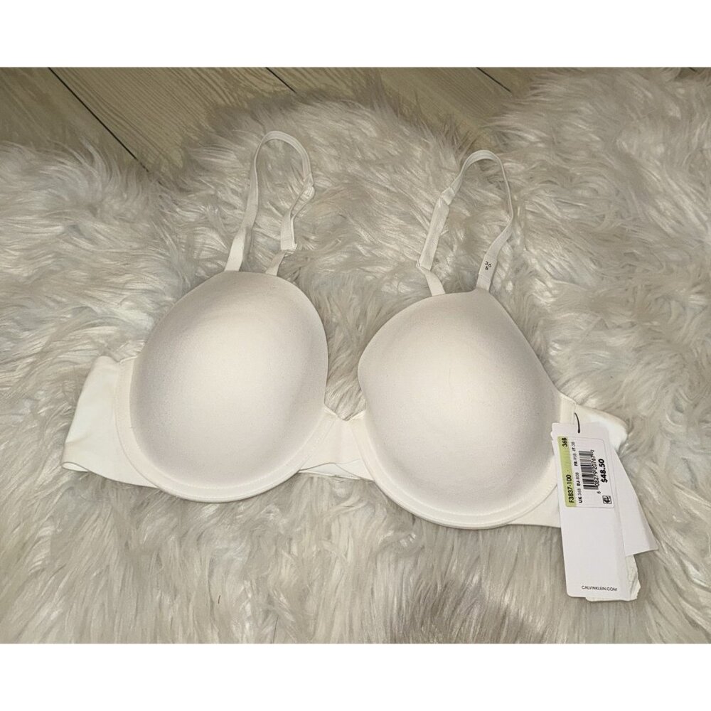 Calvin Klein F3837 Perfectly Fit Modern T-Shirt Underwire Bra Womens 36B White